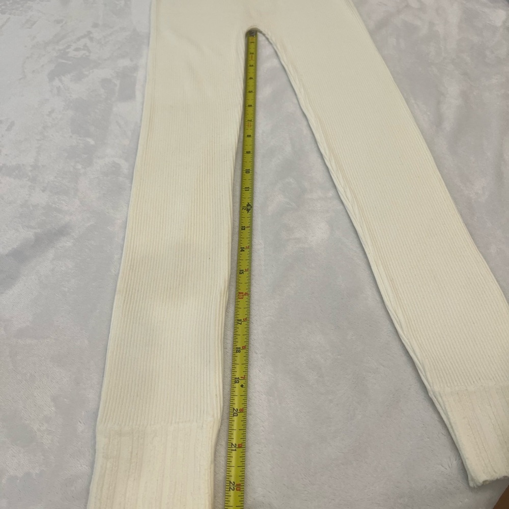 Zara Off-White Ribbed Pants - Picture 7 of 8